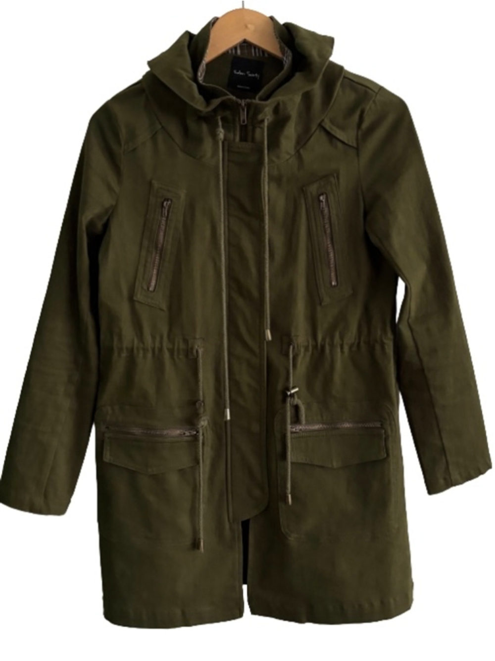 Eden Society olive grn cargo anorak jkt WM S Gorpcore outdoor utility